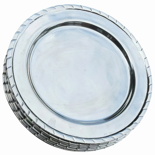 Vtg pewter charger - pewter, plates