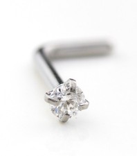 Moissanite L-Shape Nose Ring