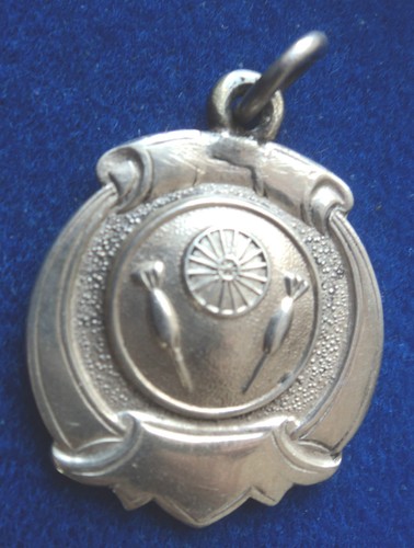 Vintage silver darts medal - silver,