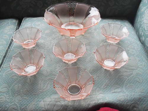 Vintage art deco pink - art, glass