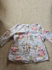 J Jill Bird Floral Round Neck