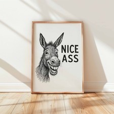 Funny Donkey Wall Art Print