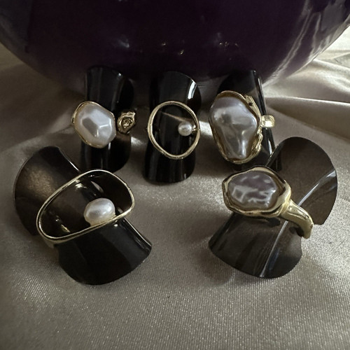 Yellow gold plated pearl ring - gold,