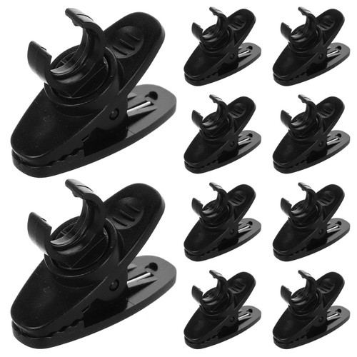 Black abs microphone clips - black,