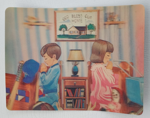 Postcard children praying - postcard,