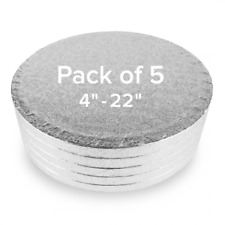 The Cake Decorating Co. Bulk Pack of 5 - Silver Round Drum Cake Boards 12mm