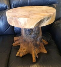 Teak root solid wood side table lamp table stool round wood coffee table