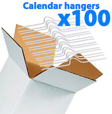 Galaxy 200mm White Calendar Wire Hangers Hooks Pack x 100