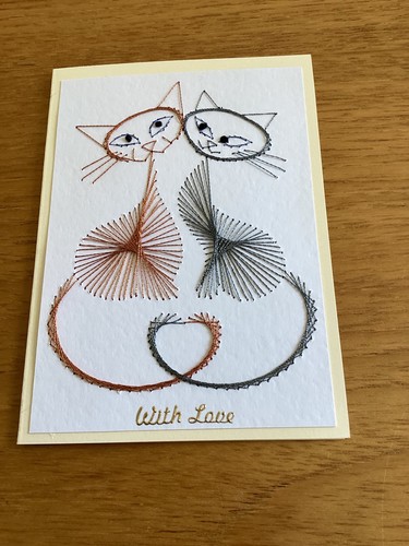Hand stitched greetings card