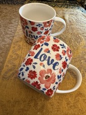 Pair Of Cath Kidston Floral (Love) Mugs 