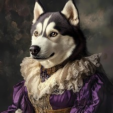 Siberian Husky in a lavish