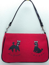 Lulu Guinness London red poodle canvas shoulder bag NEW