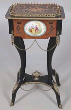 French Ebonised And Marquetry