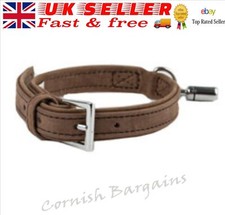 WAINWRIGHT'S SUEDE LEATHER DOG COLLAR  BROWN  X SMALL 25-30CM