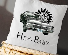 Supernatural Tv Show Cushion cover. Hey Baby  image. Impala 67