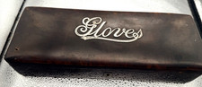GLOVE BOX, STERLING SILVER WORD - FAUX TORTOISE SHELL COVERED GLOVE BOX - 1895
