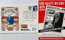 Manchester United Dawn First Day Cover Signed By Sir Matt Busby