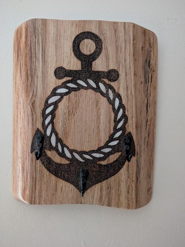 Nautical anchor wood slab - anchor,
