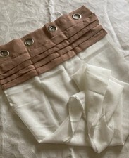 White/Beige Voile Panel with Tie Back 