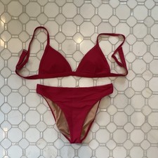 Pink Triangle Bikini Set for
