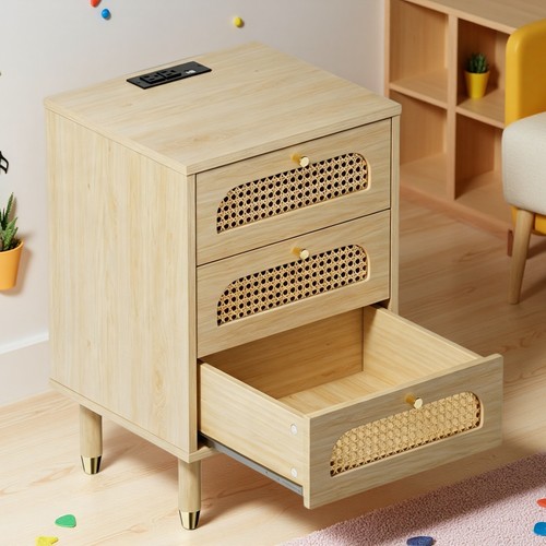 Drawer rattan nightstand - 3,