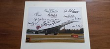 Signed Concorde Photo (12"x8") with 11 x Autographs of Pilots / Captains.