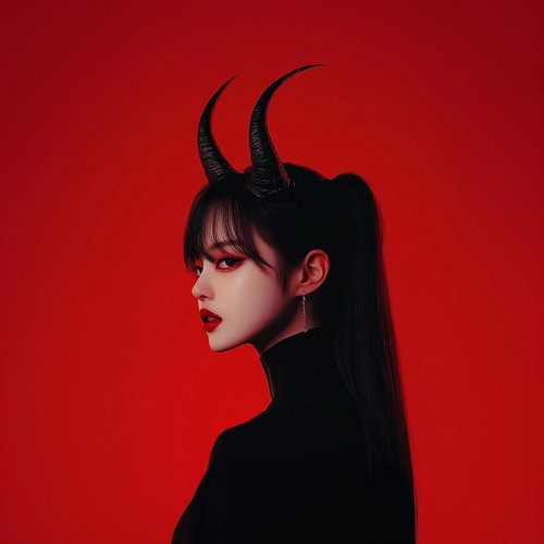 Demon horns headpiece 3d - demon, |
