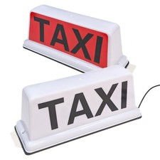13" 34CM LED MAGNETIC TAXI ROOF SIGN LIGHT WHITE TAXI METER CAB LIGHT UK LEGAL