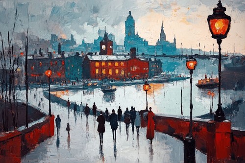 Lowry style canvas - l, s