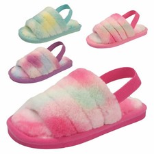 Girls Furry Slippers Kids