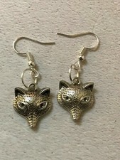 FOX WOLF HEAD Drop Dangle Earrings