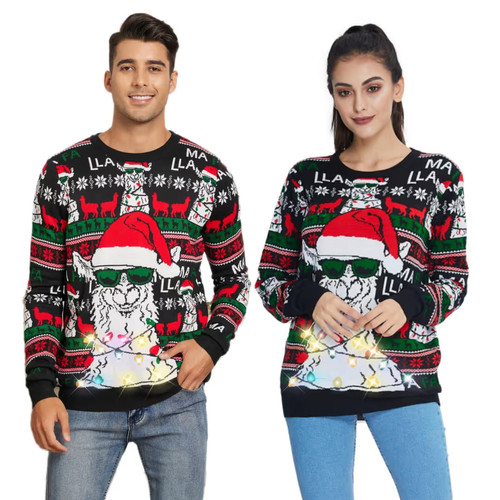 Led xmas sweater ugly knitted - sweater,