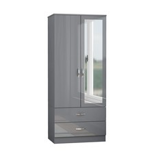 Gloss Mirrored 2 Door Wardrobe