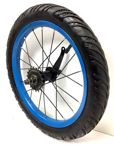Bicycle rear blue wheel - rear,