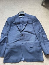 TM Lewin Blue Brando suit UK 38 Short  super 110’s pure merino Wool 2 Piece 