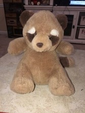 Brown Raccoon Plush White