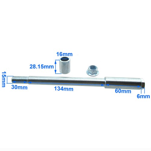 15mm drilled front wheel axle - 15mm,