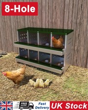 8 Compartments Chicken Nesting Boxes Roll Away Egg Laying Boxes for Poultry Coop