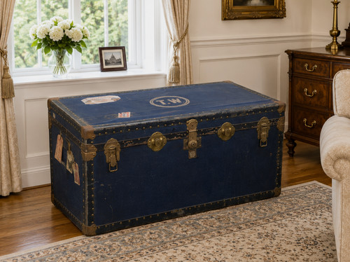 Vintage blue metal - blue,