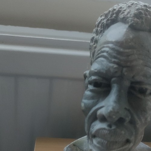 Grey stone male head - head, bust