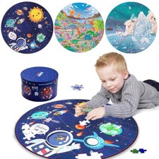 150PCS Round Jigsaw Puzzle Game Learning Educational Play Kids Toy with Family