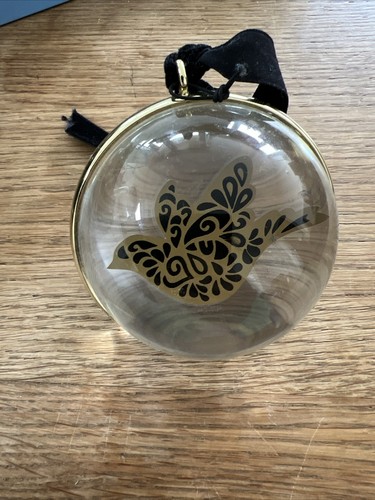 Clear glass paperweight with - paperweight,