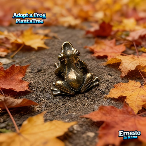 Brass frog ornament copper - frog,