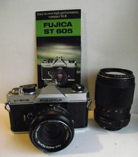 FUJICA ST605 SLR 35mm Film Camera + Mamiya 135mm Lens, Flash, Filters & Cases