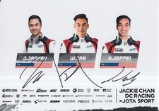Jaafar, Jeffri, Tan Hand Signed Jackie Chan DC Racing 2018 Le Mans Promo Card.