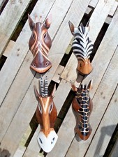 Wooden Giraffe Zebra Animal