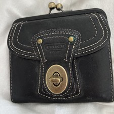 Coach 65th Anniversary Edition Legacy Gigi Black Leather Kisslock Wallet