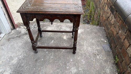 Carved dark wood console - dark,