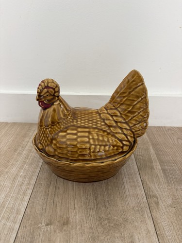 Vintage ceramic hen - ceramic,