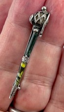 Antique Victorian circa 1890 sterling silver Scottish agate pebble brooch pin